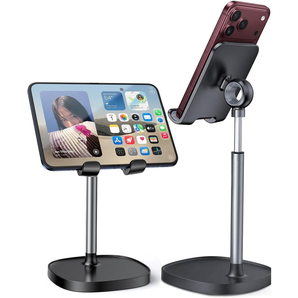 Adjustable Aluminum Cell Phone Stand for Desk with Weighted Base