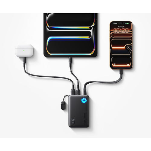 10000mAh 45W Fast Charging Slim Power Bank with Detachable USB-C Cable