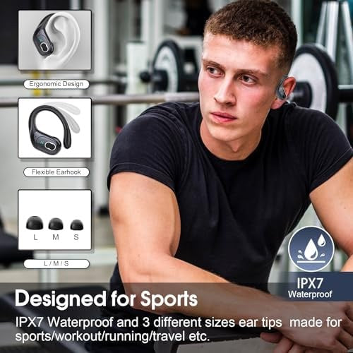 Wireless sport earbuds with earhooks